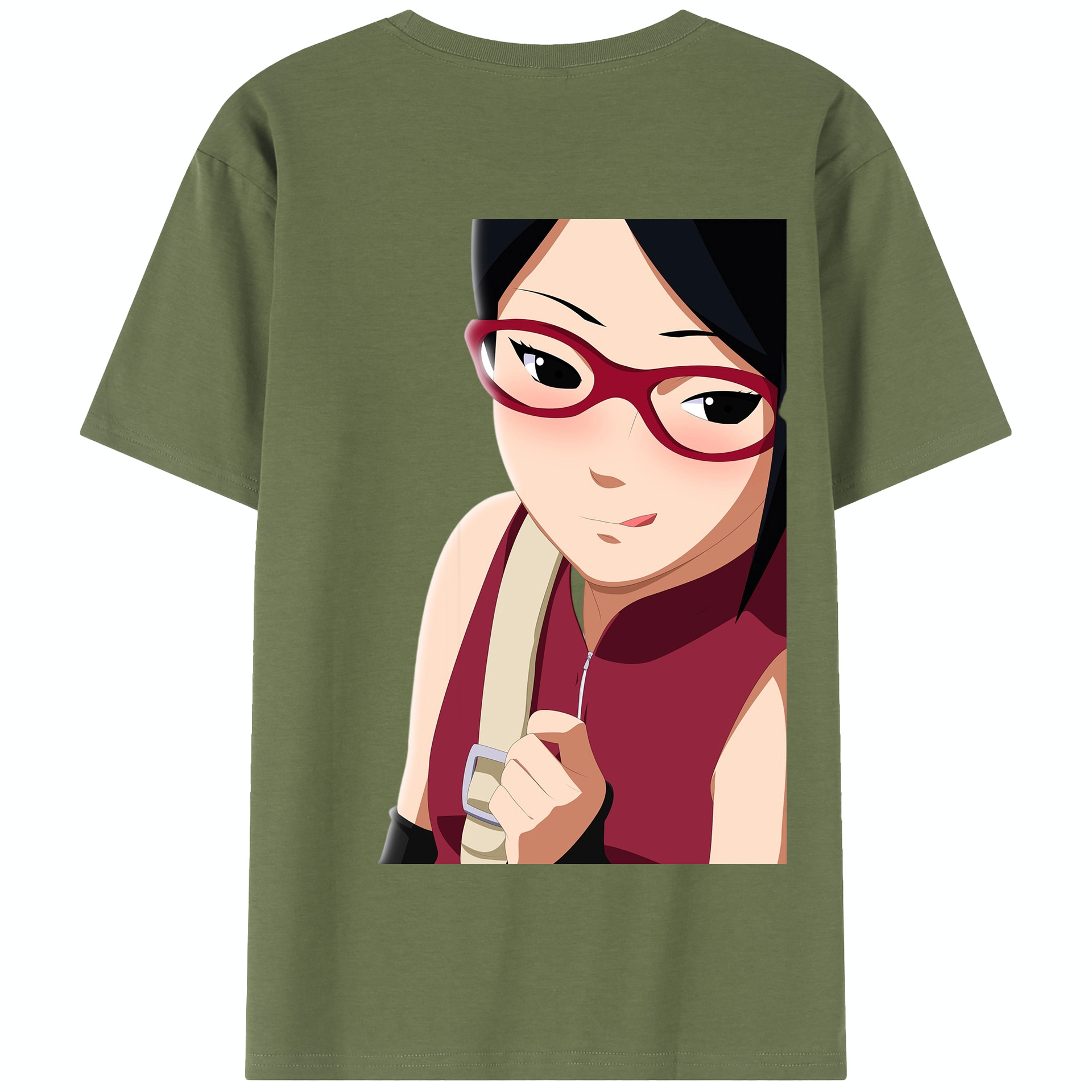 （画像用） NARUTO -ナルト- うちは サラダ Uchiha Sarada 綿100％半袖Tシャツ（背面プリント）